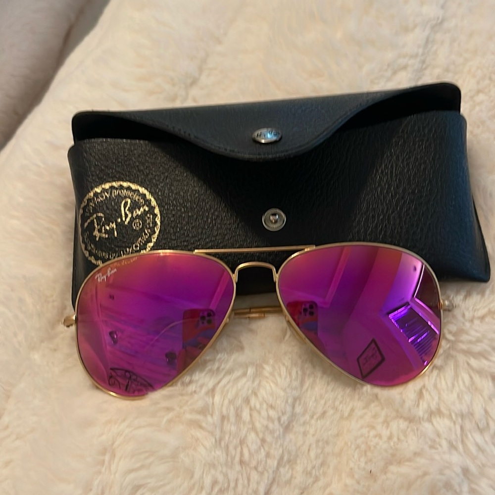 Hot Pink Aviator Ray Bans- used